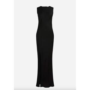 J Crew High Neck Slip Dress in Luster Crepe Black Size 16 Minimalist LBD‎ Glam